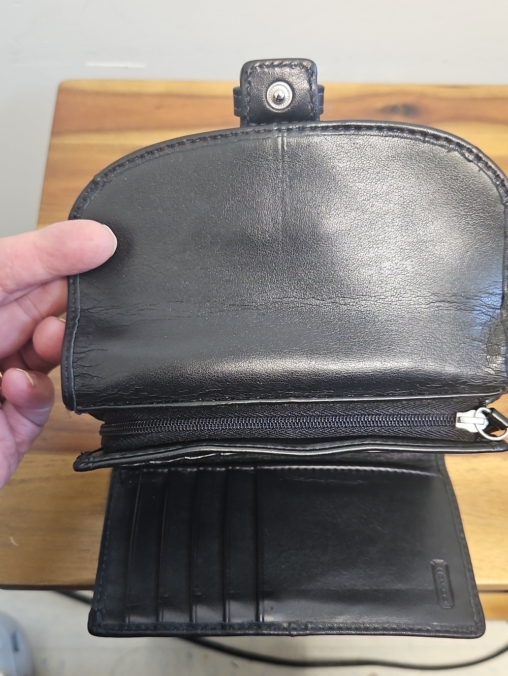 Vintage Coach Soho Black Leather Buckle Flap Wallet Y2K Minimalist 90s - Picture 5 of 8